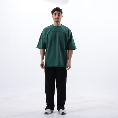 تيشرت قطن اوفر سايز موصول الكم
